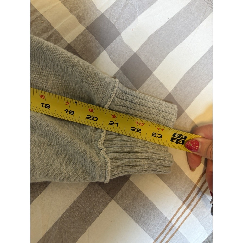 Aerie Boyfriend Button-Up Sweatshirt Cardigan~L~ Heather Gray Relaxed Loungewear - Picture 14 of 15